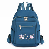 Leisure Embroidery Women's Backpack - Lightweight Nylon - Minihomy