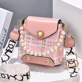 Women's Crossbody Bag, Cute Princess Wallet with Pearl Chain, Summer Shoulder Bag for Phone