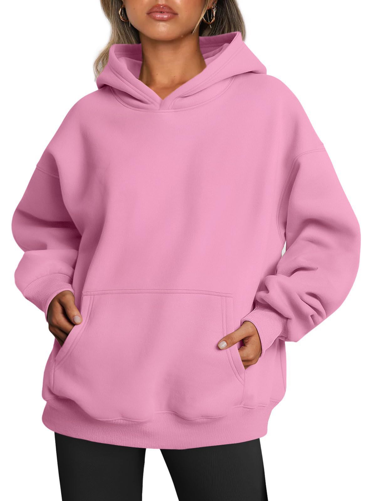 Women's Oversized Fleece Hoodie Sweatshirt with Pocket - Long Sleeve Pullover