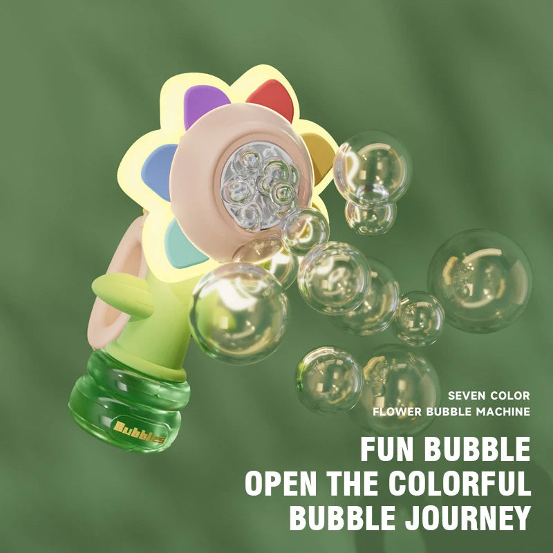 Automatic Dancing Sunflower Bubble Machine - Outdoor Toy for Kids with Lights - Minihomy