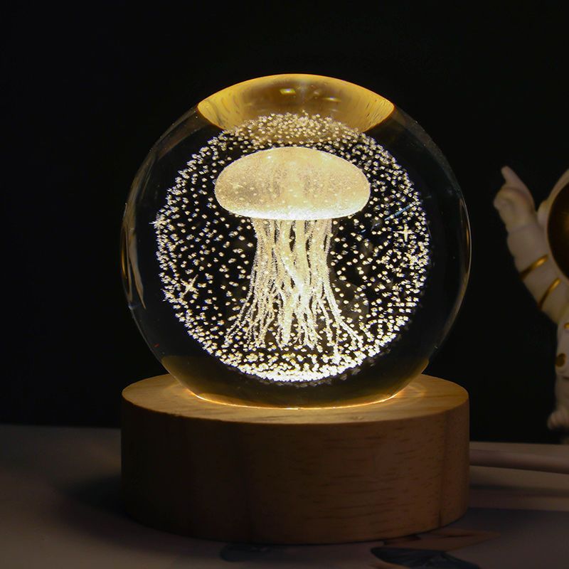 Moon & Planets Crystal Ball Night Light Projector - Creative Gift - Minihomy