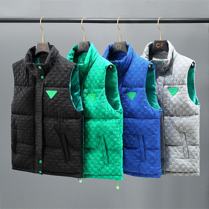 Embroidered Cotton Vest - Men's Winter New Stand-up Collar Cotton Vest