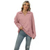 New Lapel V-neck Sweatshirt Fashion Casual Loose Solid Color  Long-sleeved Pullover Top For Womens Clothing - Minihomy