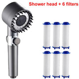 3 Modes High Pressure Shower Head with Filter - Portable Rainfall Faucet Tap for Bathroom