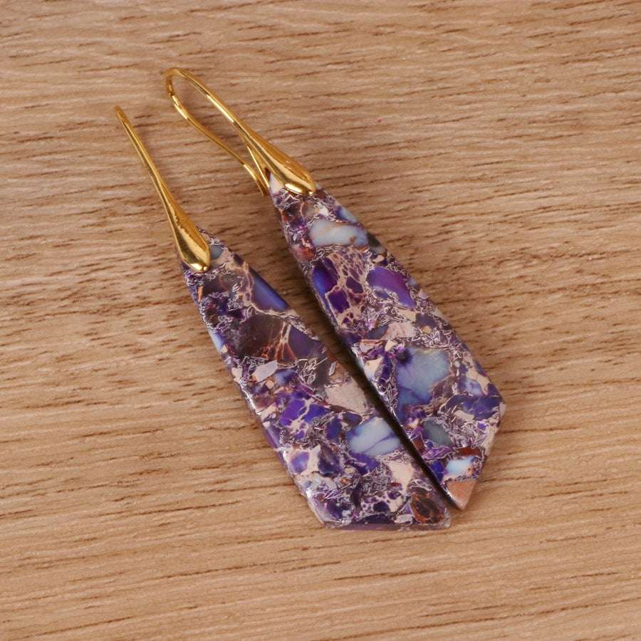 Bohemian Emperor Stone Geometric Pendant Earrings - Minihomy