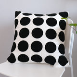 Black And White Line Embroidered Pillow Modern And Simple