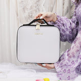 Smart LED Cosmetic Case With Mirror - Large Capacity Portable Makeup Bag