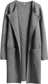 Woolen Coat With Pockets Autumn And Winter Temperament  Slim Fit Mid Length Jacket