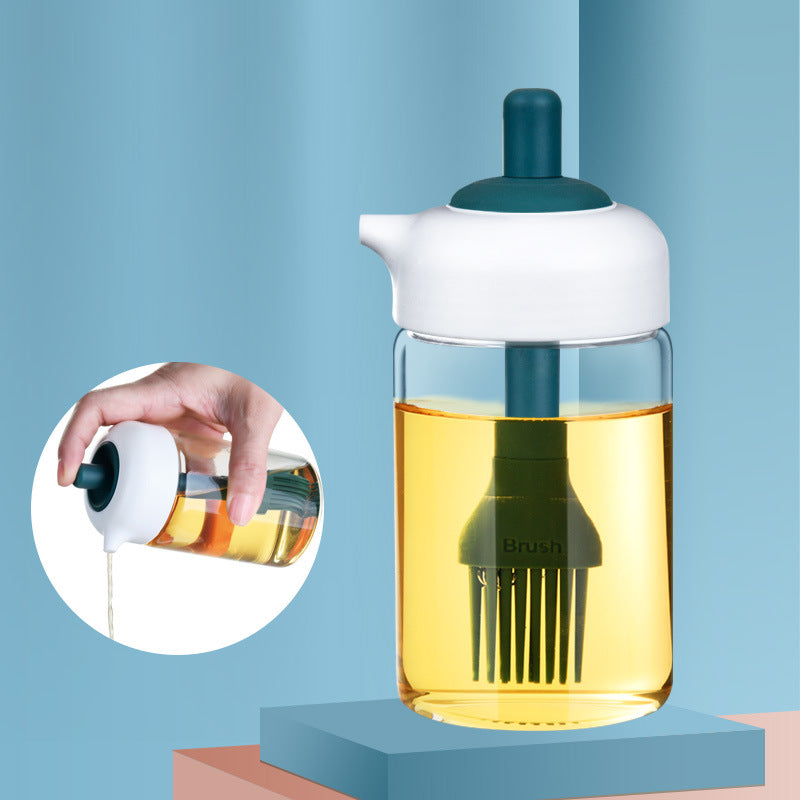 Oil Bottle With Brush To Press Liquid Seasoning Bottle - Minihomy