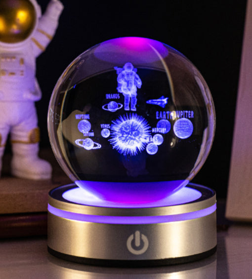 Creative 3D Inner Carving Luminous Crystal Ball - Colorful Gradient Small Night Lamp - Minihomy