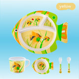 Bamboo Fiber Children's Tableware Set Cartoon Solid Food Bowl