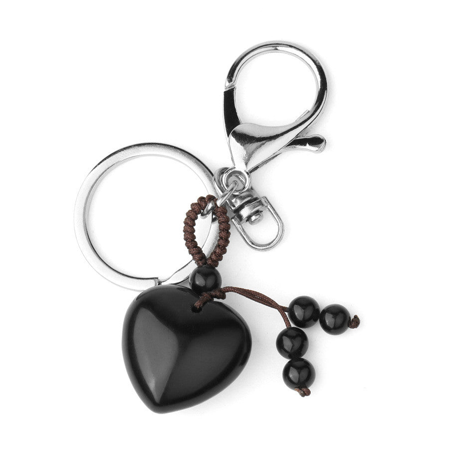 Love Natural Stone Crystal Keychain