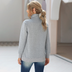 Casual Long-sleeved Solid Color Stand-up Collar Sweater - Minihomy