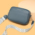 Crossbody Bags With Rhombus Embroidered Wide Shoulder Strap Cute Small Square Bag - Minihomy