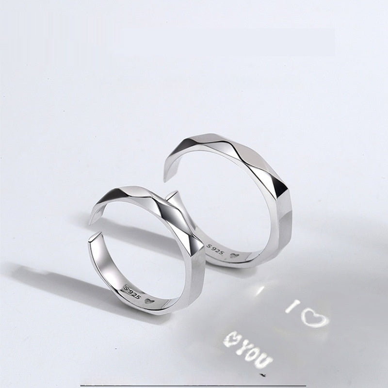 Sterling Silver Surprise Love Ring - Hidden Pattern Engagement Band