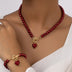 Pearl Bracelet And Necklace Set Female With Hearts Clavicle Chain - Minihomy