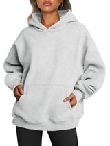 Women's Oversized Fleece Hoodie Sweatshirt with Pocket - Long Sleeve Pullover