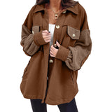 Autumn And Winter Plush Splicing Loose Jacket