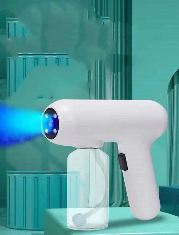 Electric Sanitizer Sprayer: Blue Light Nano Steam Disinfection Gun for Home & Car - Wireless USB Humidifier Atomizer