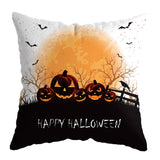 Linen Skull Halloween Pillow Cover