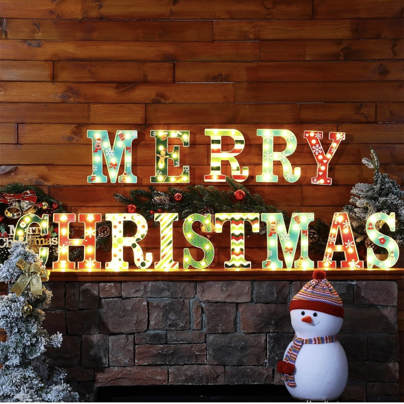 Color Printing LED Merry Christmas Letter Lights - Minihomy