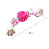 Dog Bite Resistant Teeth Cleaning Ball Toy - Double Knot Cotton Cord for Grinding & Cleaning Teeth