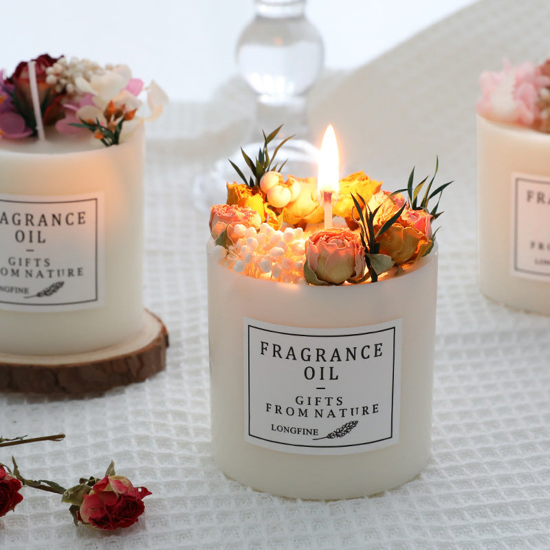 Dried Flowers Decor Romantic Candles - Minihomy