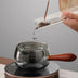 Lazy Tea Maker | Heat-Resistant Glass Teapot with Infuser & Wooden Handle - Minihomy