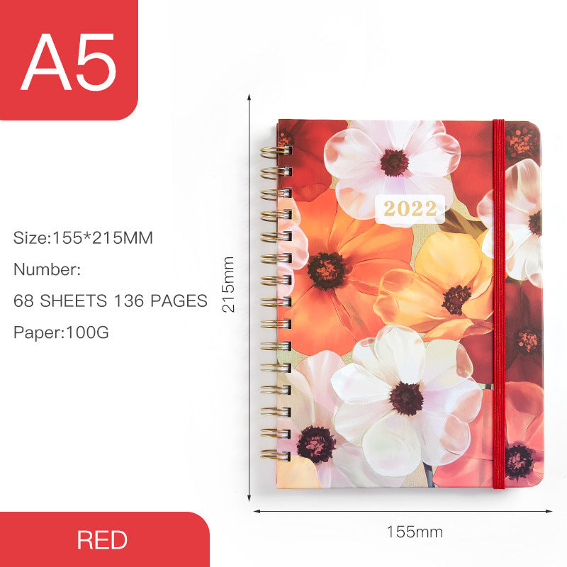 A5 Coil Notebook Annual Calendar 2024 - English Edition - Minihomy