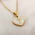 26 Letter Heart-shaped Necklace White Shell Love Clavicle Chain Necklace For Women - Minihomy