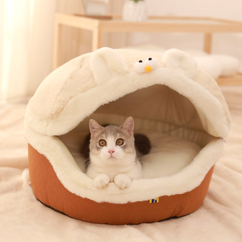 Winter Warm Cat Bed Comfortable Cute Basket For Cats Cozy Kitten Lounger Cushion