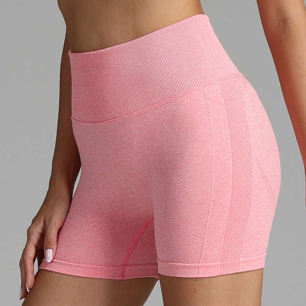 High Waist Yoga Shorts for Women - Seamless, Solid Color, Hip-Lifting Fitness Pants - Minihomy