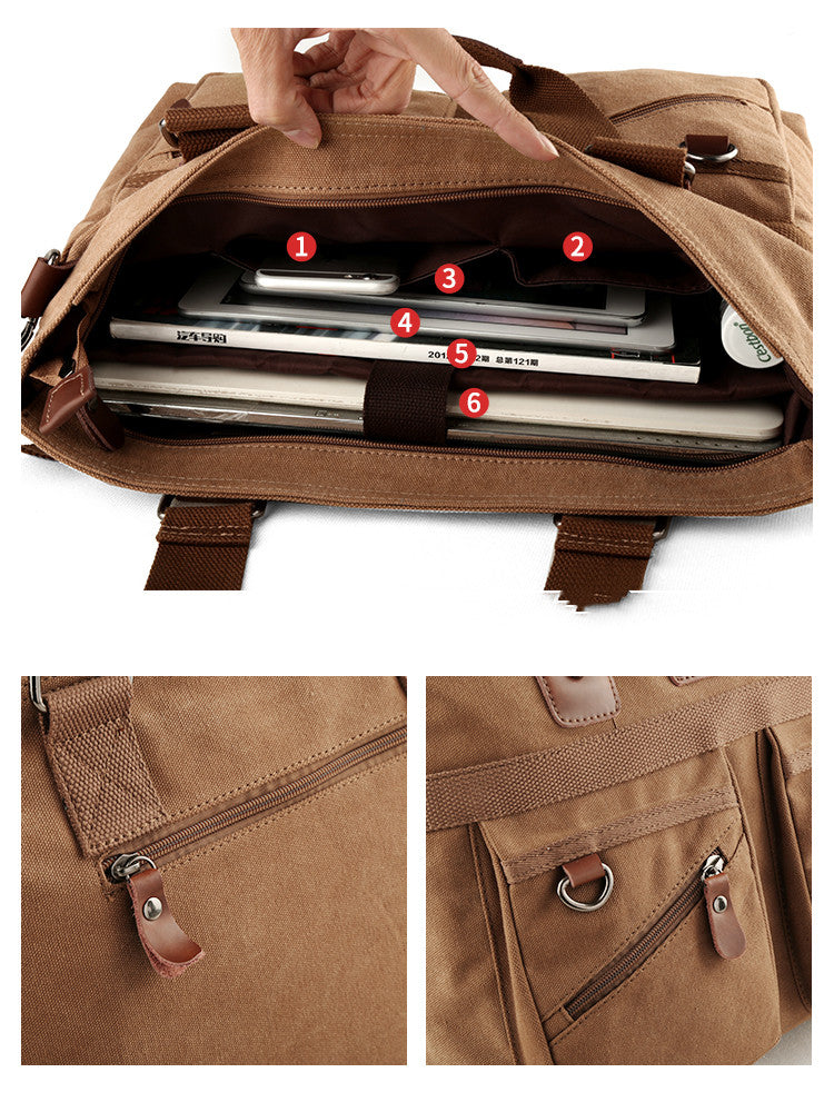 Men's Handbag Canvas Business Briefcase - Minihomy