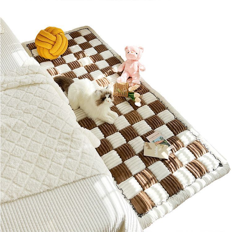 Plush Bedside Rug - Non-Slip Rectangular Carpet for Bedroom