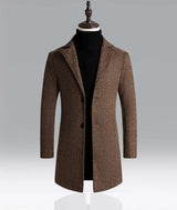 Men's Snowflake Trench Coat Mid-length Woolen Coat - Minihomy