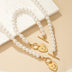 Pearl Bracelet And Necklace Set Female With Hearts Clavicle Chain - Minihomy