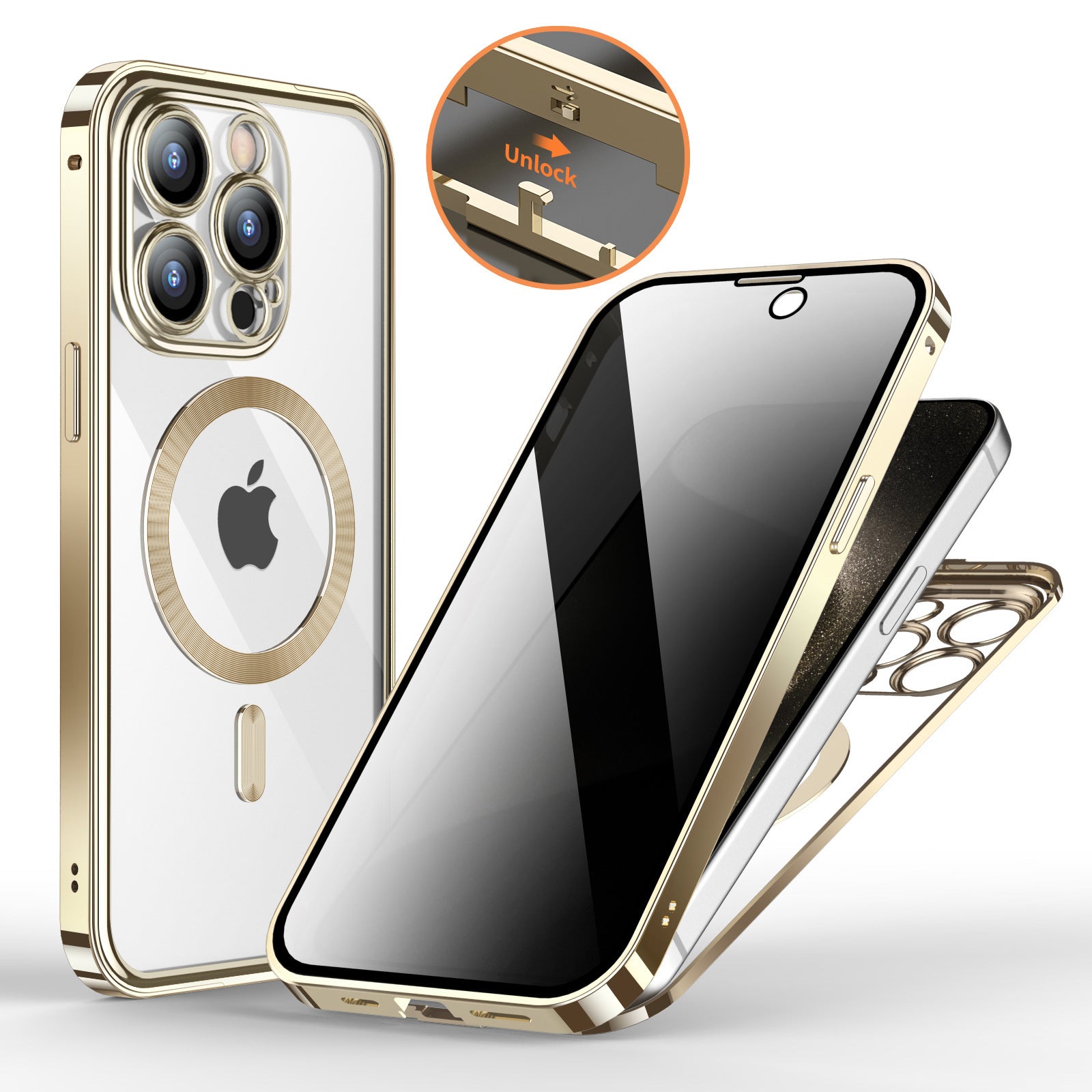 Full Protection Phone Case with Magnetic Wireless Charging & Double Lens