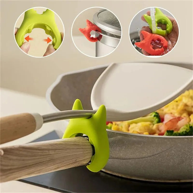 Multifunctional Spatula Holder Silicone Anti-overflow Spoon Holder Cooking Pot Anti-scalding Clip Kitchen Gadgets - Minihomy