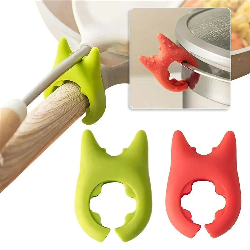 Multifunctional Spatula Holder Silicone Anti-overflow Spoon Holder Cooking Pot Anti-scalding Clip Kitchen Gadgets - Minihomy