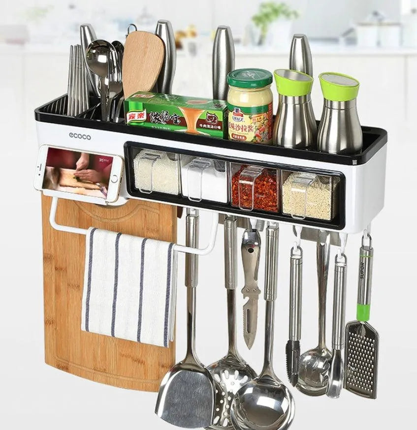 Kitchen storage box Multi-function wall-mounted kitchen racks Tool - Minihomy