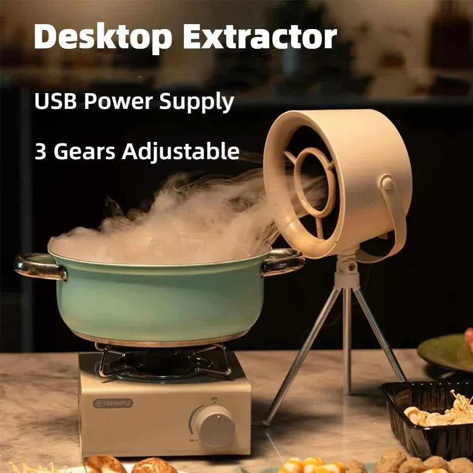 Portable USB Desktop Exhaust Fan Mini Kitchen Hood Extractor - Small Suction Cooker Hood