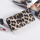 Long Zipper Women Wallets Bright Leather Black and White Wallet