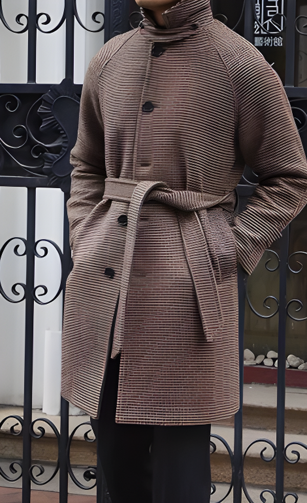 Mid-length Vintage Wool Coat With Shoulder Insert - Minihomy