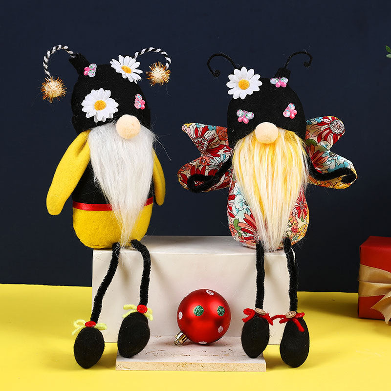 Bee Festival Flower Butterfly Long Legs Faceless Doll - Minihomy