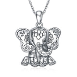 Sterling Silver Elephant Pendant Necklaces Lucky African Animal for Women Men Boy Girl