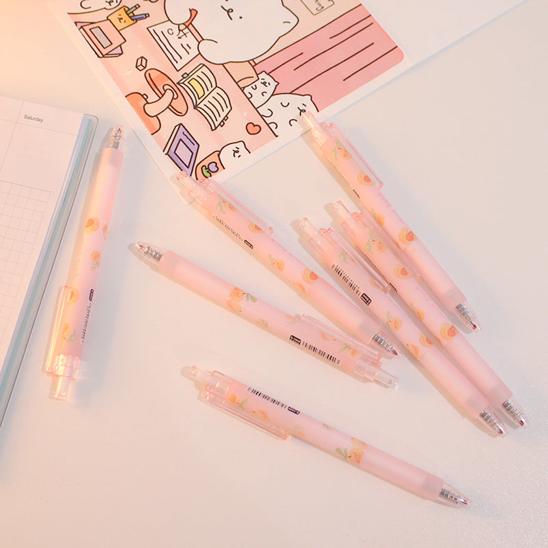 Cute Peach Press Gel Rollerball Pens - Minihomy