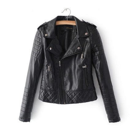 Women Spring Autumn Soft Faux Leather Jackets Lady Motorcyle Zippers Biker Coats