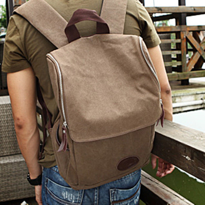 Wholesale men's Canvas Backpack, new portable large capacity backpacks, high grade schoolbag for students
