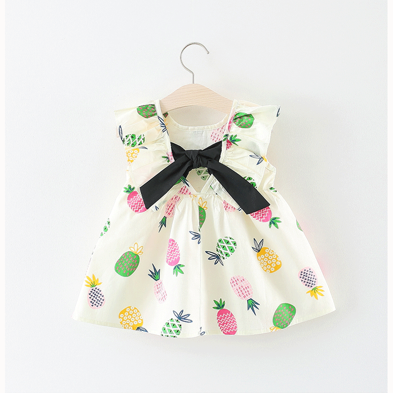 Pineapple print baby dress