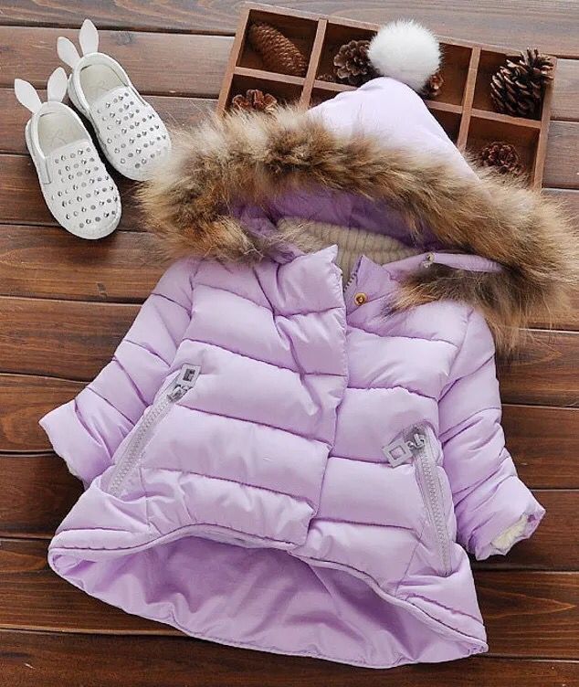 Unisex Baby Down Hooded Winter Jacket